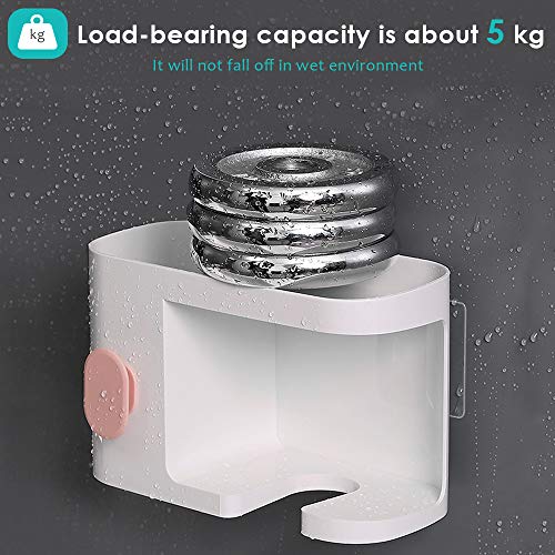 AriTan Wall Mounted Hair Dryer Holder Rack, No Drilling Styling Tool Organizer Storage Basket for Bathroom, Give 10 Hooks + 1 Soap Holder