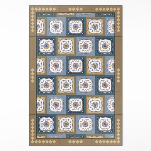 Tapis en vinyle PVC rectangle deco maison cube géométrique - 2