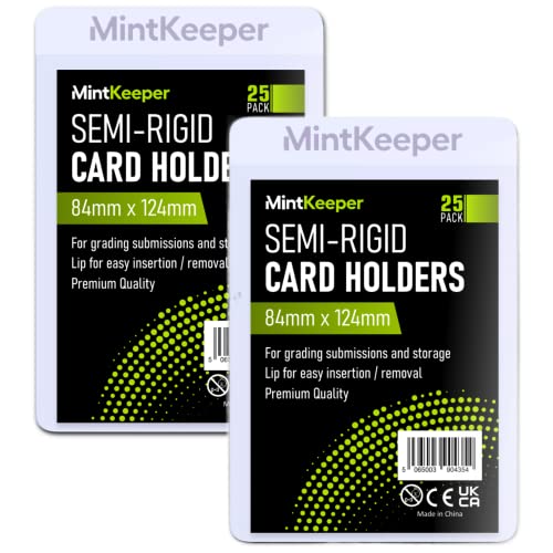MintKeeper - Semi Rigid Card Holder - Recommended Size for PSA BGS SGC Grading (50 Pack)