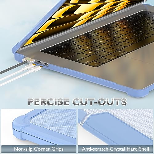 Carcasa MacBook Air 15 M5 M4 M3 M2 con soporte y protector de teclado SEYMCY 7