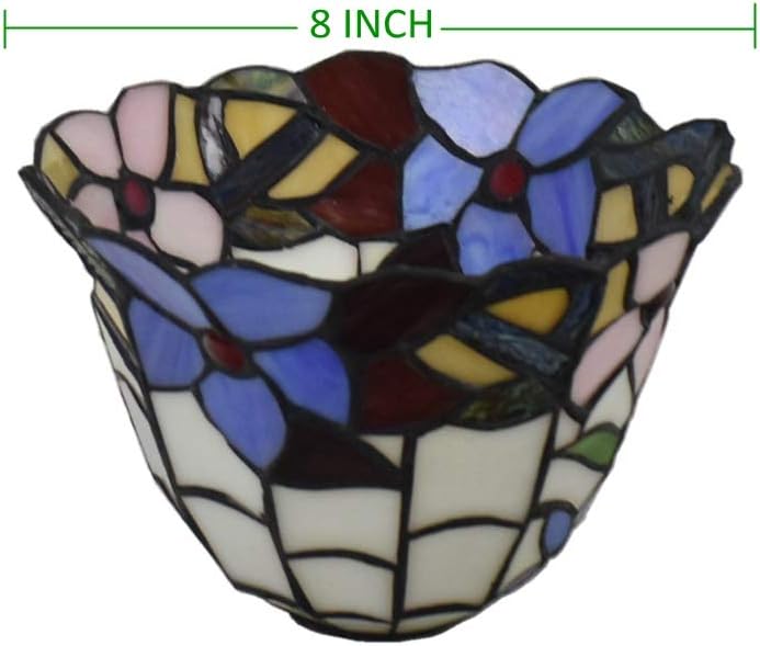 Uр Tо 60% оƒƒ ATREUS Tiffany Style Hanging Lamp with Plug in Wisteria Floral Small Pendant Lamp Stained Glass 8 Inches Wide Shade Vintage Lamp for Bed Room Bedside Coffee College Dorm (Multi-Colored, Hanging Lamp)
