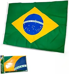 Bandeira do Brasil 180x120cm Grande em Poliéster Resistente - Copa do Mundo, Seleção Brasileira, para Mastro, Parede, Eventos, Escolas, Decoração, Patrióta, Politica