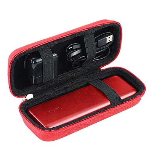 Khanka Hårt fodral ersättning för Anker PowerCore 20100 20100 mAh Ultra High Capacity Power Bank., Röd