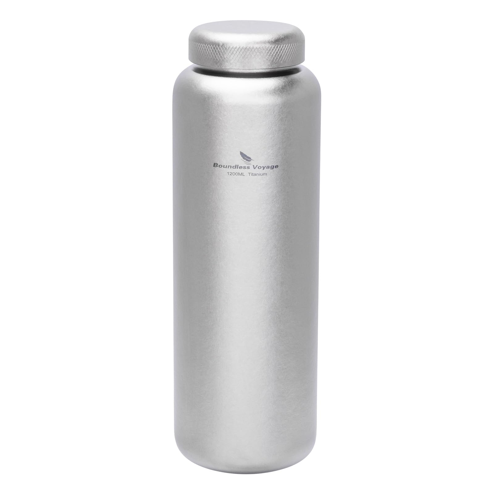 Bouteille d'eau en titane - 1,2 l - Grande capacité - Bouteille d'eau portable pour camping, randonnée, cyclisme, voyage, sports de plein air (Ti lid + cristal argenté)