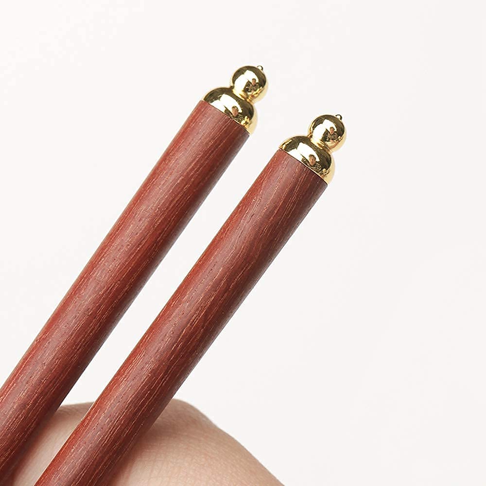 Palillos Reutilizables japoneses Palillos de Metal Palillos Reutilizables Set dees, Palillos japoneses con Caja Palillos de Madera Natural para Sushi Fideos arroz Apto para lavavajillas (Col