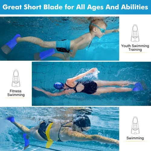 Image of Gintenco Swim Fins, Kids Swim Training Fins for Lap Swimming, Travel Size Flippers with Mesh Bag, Silicone Swimming Fins for Kids Teens Adults Women Men