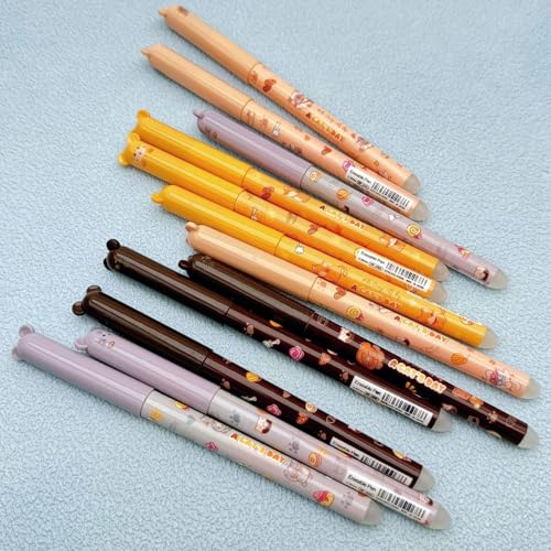 MOZXIRZ 4 bolígrafos borrables de gel 0.5mm tinta negra miniatura 6