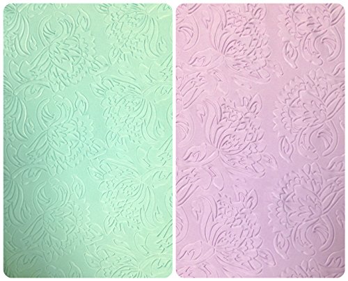 Floral Pattern Embossed On Pastel Colored Stretch Scuba Polyester Spandex Fabric By The Yard (Pale Mint) #TOP10