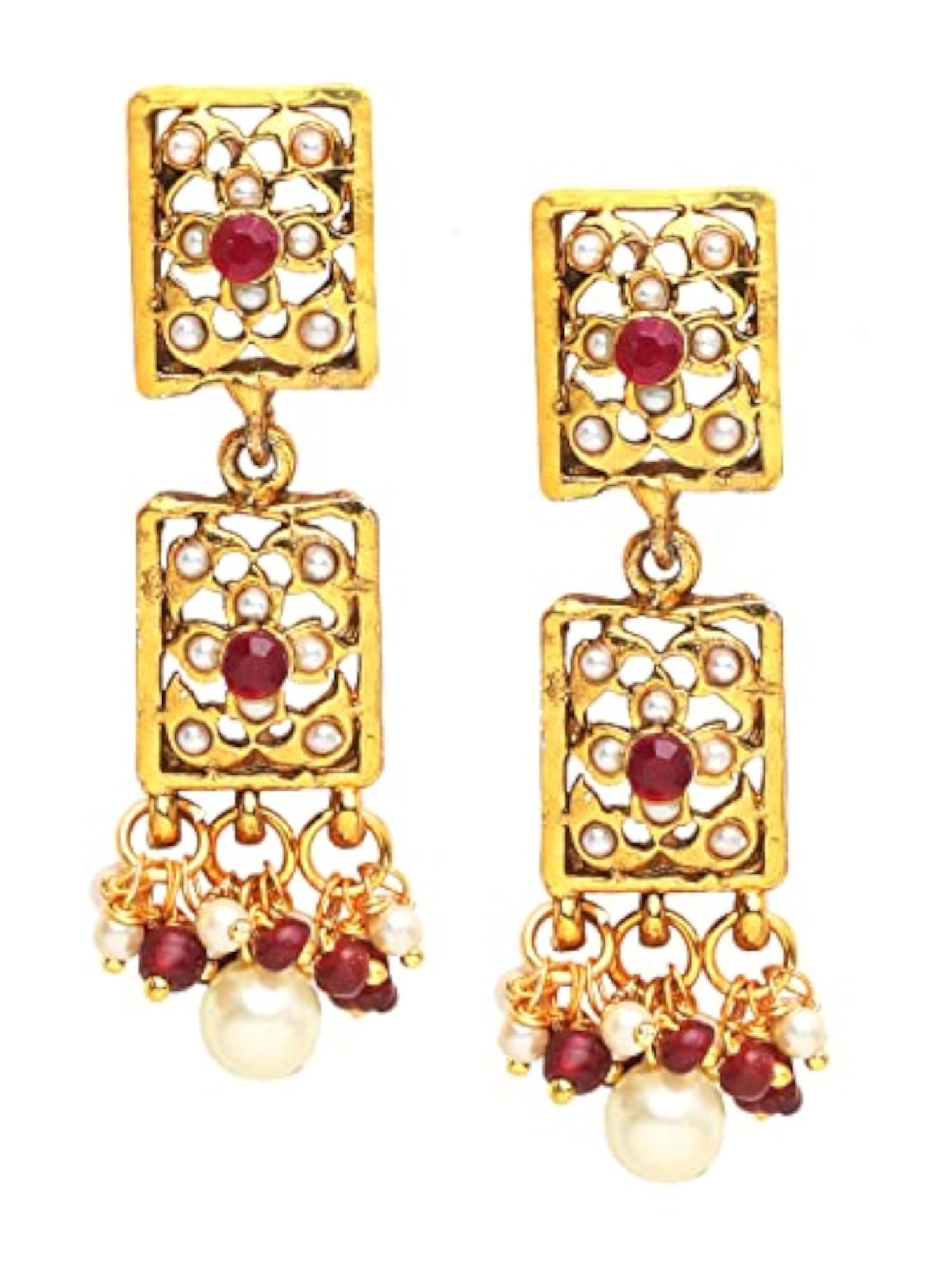 Traditional Choker Necklace Set with Earrings (YBNK_50343)