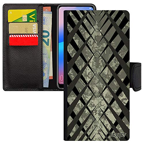 Coque Redmi Note 8 Pro étui portefeuille anti-choc simili cuir à motif carreaux