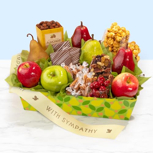 A Gift Inside Sympathy Orchard Delight Fruit And Gourmet Gift Basket cover