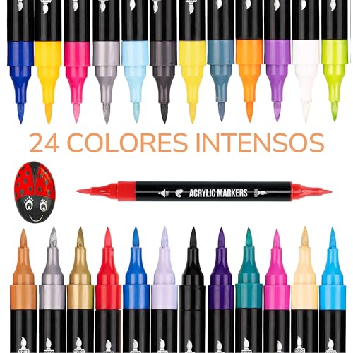 24 Colores Acrílicos Intensos