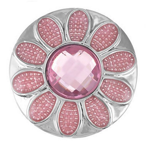 Ginger Snaps PINK HIPPIE FLOWER SN15-18 Interchangeable Jewelry Snap Accessory