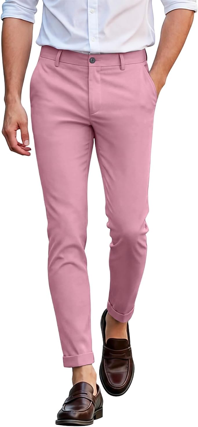 GINGTTO Mens Dress Pants Slim Fit Chino Pants for Men Stretch