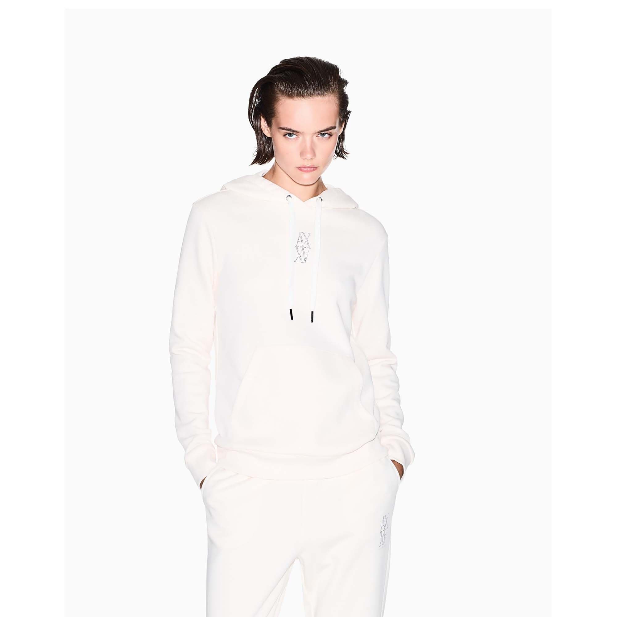 Armani Exchange Cuffed Sleeve Front Tone On Tone Logo Sudadera Mujer (Pack de 1)