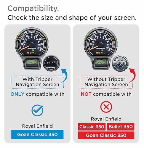 Image of Spartan Shield [2 PACK] Screen Protector For ROYAL ENFIELD GOAN CLASSIC 350 [with Tripper Navigation Screen] - 4 inch Instrument Cluster Guard | GoanClassic TFT Display Cluster Accessory 2024 [Not Tempered Glass]