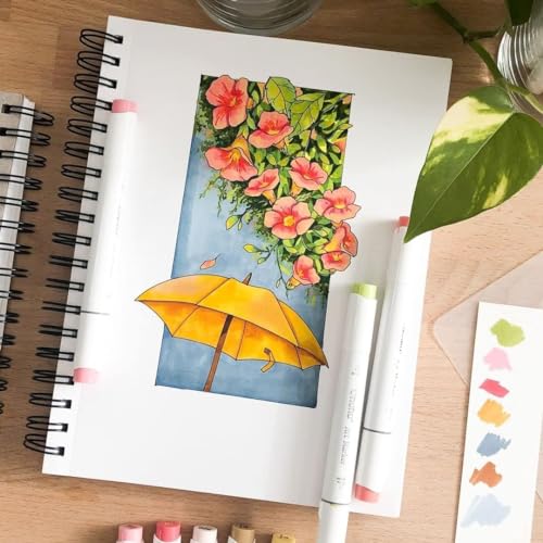 Image of Ohuhu Alcohol Markers Brush Tip -Double Tipped Art Marker Set for Artist Adults Coloring Illustration - 48 Colors -Brush & Fine -Honolulu B -Refillable, Multicolour