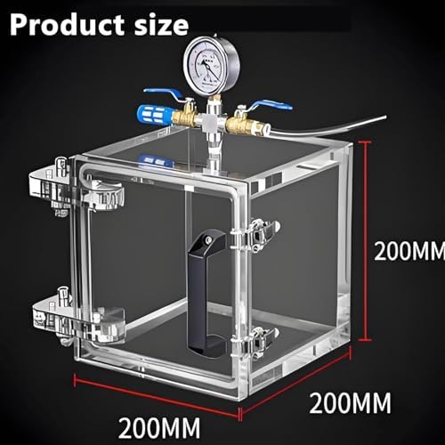 Professional Acrylic Vacuum Degassing Chamber with Pressure Gauge & Valve Optimal Airflow Control for Lab Research & Storage Applications