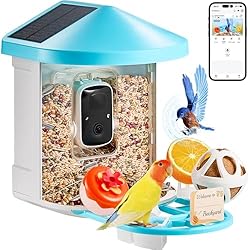 VEVOR Comedero Inteligente para Pájaros con Cámara...: La IA identifica más de 10 000 especies de aves: El comedero inteligente para pájaros VEVOR con cámara cuenta con un sistema avanzado de reconocimiento de IA (gratis durante 30 días) que puede identificar más de 10 000 especies de aves. Captura e ide...