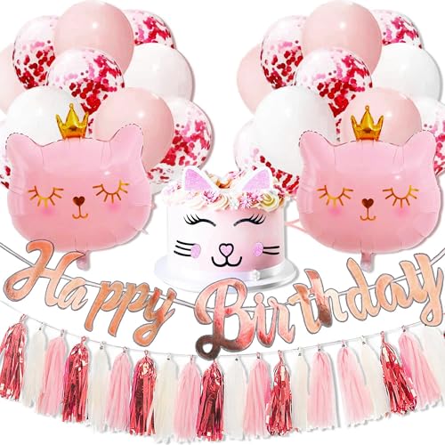 Cat Birthday Party Decoration Kitty Cat Balloons Cat Kitty Birthd...