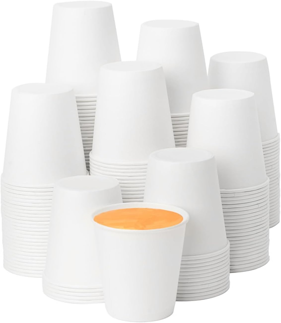 pafnisoin Paper Cups 100 PCS Paper Party Cups 200ml Coffee Cups White Disposable Cups for Hot & Cold Drinks
