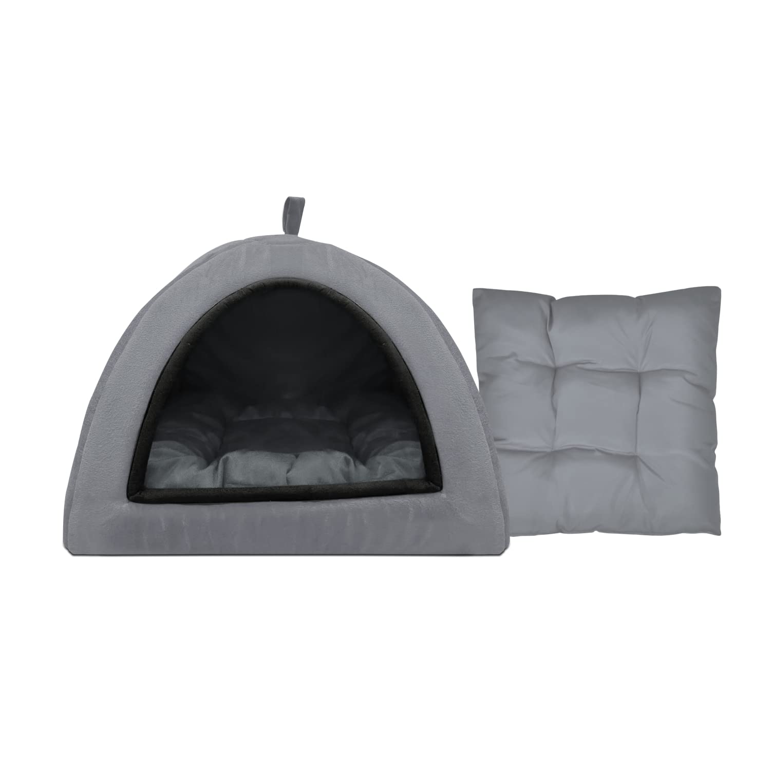 RELEX PET Cats Kittens Pet Hut House In Soft Velvet, Puppies And Small Dog Bed With Anti Skid Bottom, Removable And Washable Cushioned Pillow (L X W X H) 52 X 52 X 52 Cm (L, Grey) (B0B5XFRPHW) Amazon Price History, Amazon Price Tracker