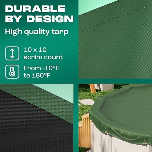 Yankee Emerald Series Oval Pool Cover 18x33 ft Durable Above Ground - Image 4