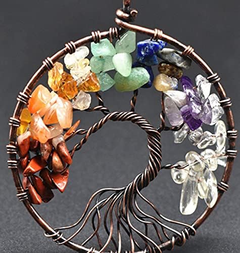 Healing Crystal Decor Tree of Life Car Hanging Accessories 7 Chakras Stones Meditation Ornaments Wall Decor Good Luck Home Decoration