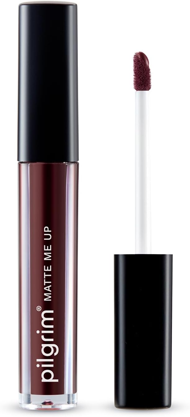 Pilgrim Liquid Matte Lipstick - Dark Seduction | Lipstick for Women with Hyaluronic Acid & Spanish Squalane | Transferproof, Long Lasting & Non Drying with Hydrating Ingredients 3gms