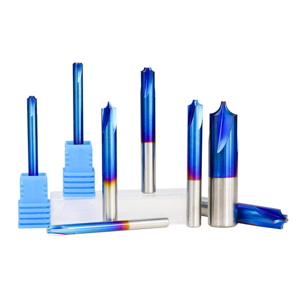 Coupe de fraisage de carbure d'extrémité 1PC R0.5-R5.0 Nano Blue Coin recouvert d'arrondi Radius Radius Routeur de routeur pour machine CNC-R5xd12x50l