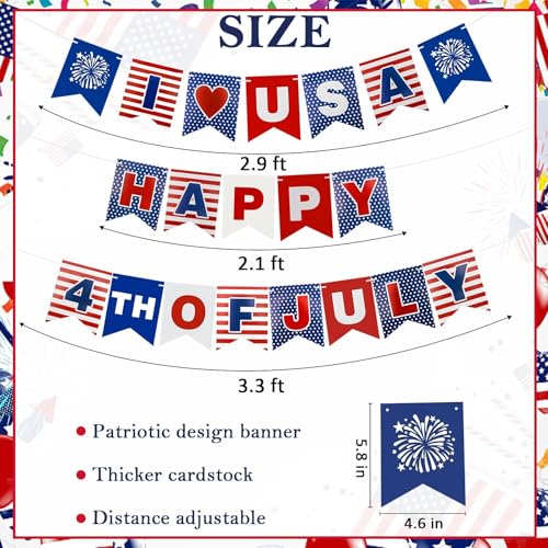 Image of Fourth of July Banner for Outside USA Decorations, Party In The USA Patriotic Banner for Independence Day Decor Party Supplies (Need DIY)
