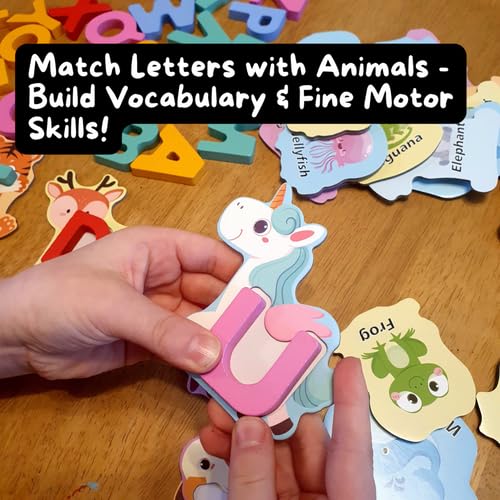 Animal Alphabet Puzzle, Wooden Jigsaw Board, Educational Toy for Toddlers, Early Learning ABC Matching Game - Image 4