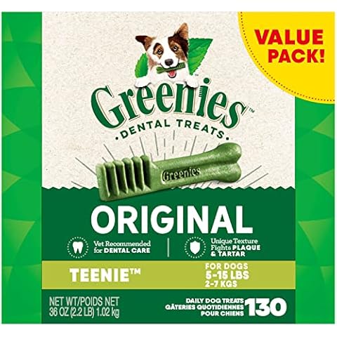 Greenies Original Teenie Natural Dental Care Dog Treats, 36 oz. Pack (130 Treats) Cover