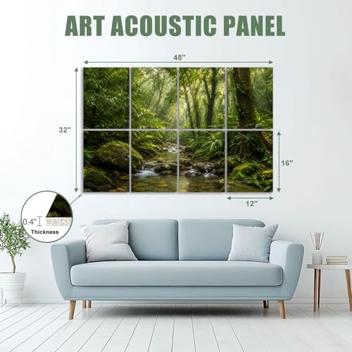 8 Pack Paneles Acústicos Decorativos de Arte Verde Multi4 48x32 pulgadas para Estudios y Oficina miniatura 2