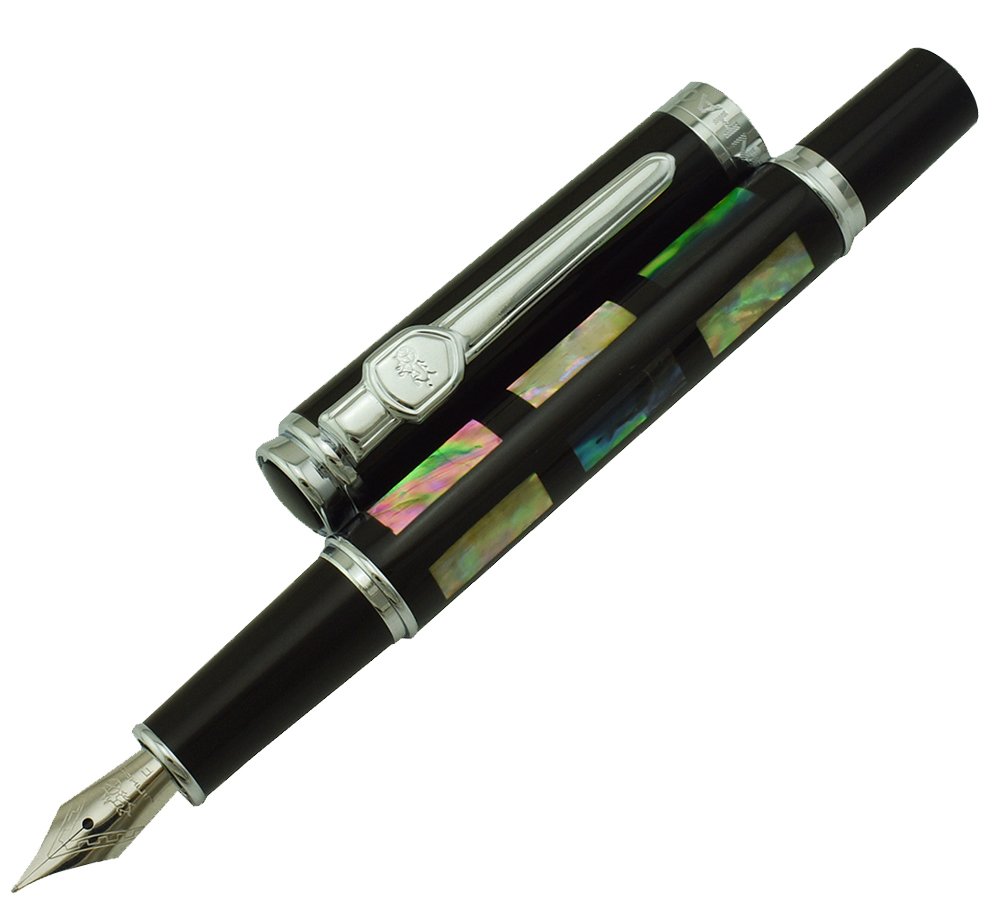 Jinhao Penna Stilografica 8802 Sea Shell Con Pennino 0,6 Mm | Corpo In Conchiglia Naturale | Set Con Astuccio E Convertitore