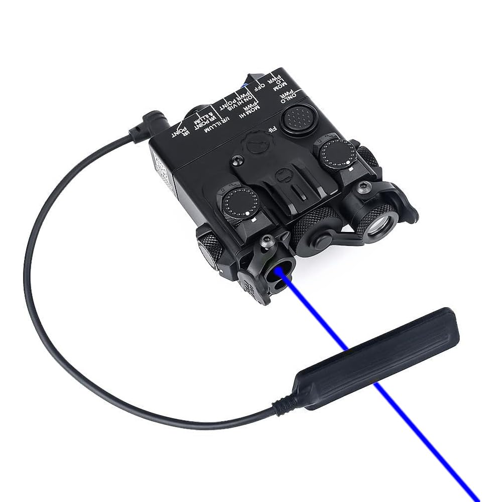 Metal DL-A Box Red/Green/Blue Laser Sights?with IR Laser + Laser Sight + Strobe/Momentary/Constant Modes Whitelight LED 160 Lumens Flashlight?with Pressure Switch?for 20mm Rail (Blue Laser)