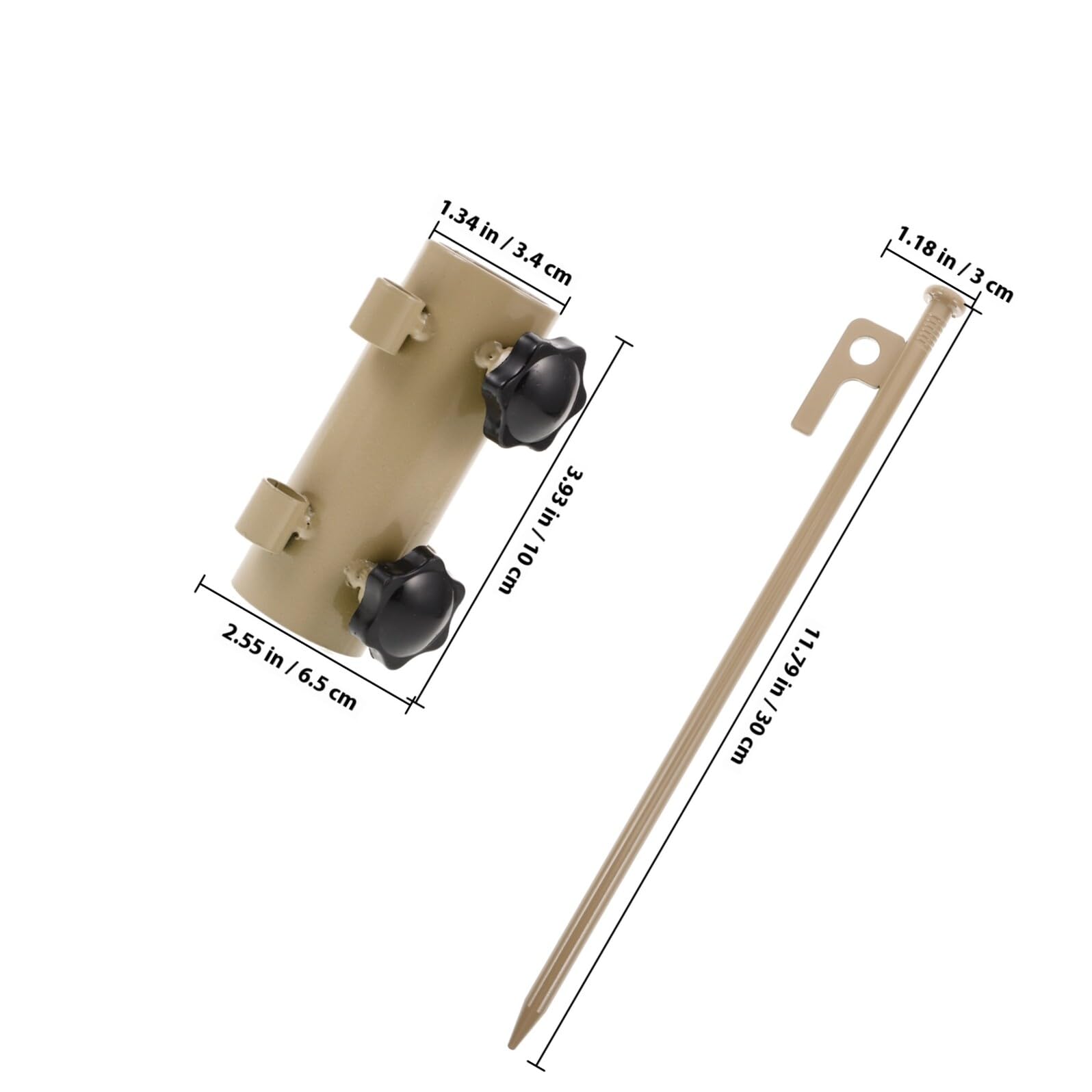 GARVALON Verstellbare Zeltstangenhalter Aluminium Camping Heringe 6 Stück mit Hammer Heringzieher für Zeltstangen Stabilisierung Outdoor Camping