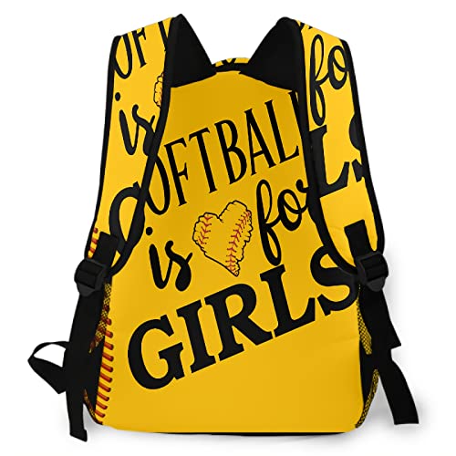 Yellow Softball Backpack for Boys Girls Elementary School Bags Back to School Gift Softball Mom Bookbag 2nd 3rd 4th 5th 6th Grade One Size4