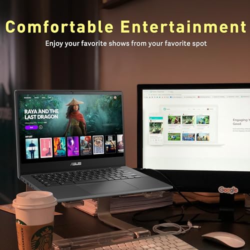Image of ASUS Chromebook CM1402 14 inch FHD Anti-Glare Laptop, MediaTek Kompanio 520, 4GB LPDDR4X, 64GB eMMC, HD Webcam, Wi-Fi 6, Bluetooth, Chrome OS, Gravity Gray (Renewed)