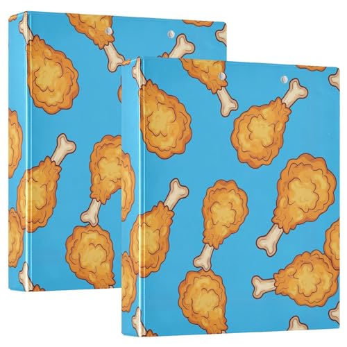 QUGRL 3 Ring Binder with Clipboard Fried Chicken Drumsticks...