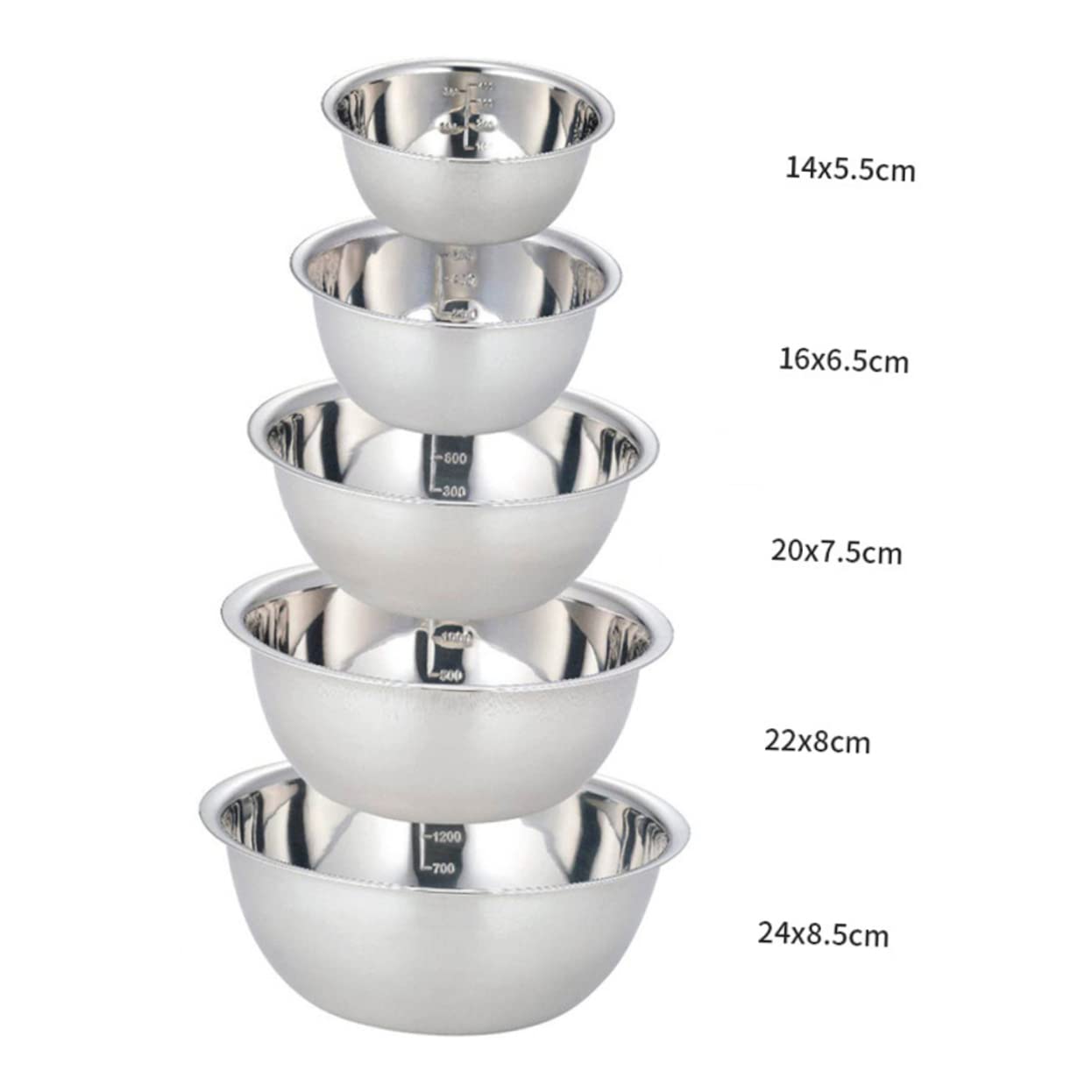 CIYODO Portable Camping Bowl 5-piece Stainless Steel Soup Bowl Set Lids Outdoor Bbq Tableware