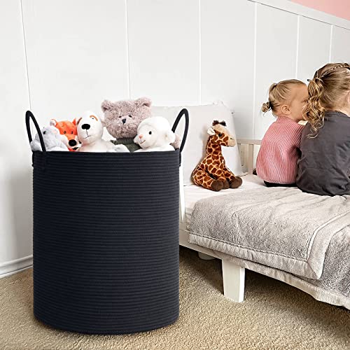 Goodpick 83L Black Laundry Hamper, Big Woven Dirty Clothes Basket For Bedroom, Large Rope Laundry Hamper In Bathroom, Tall Blanket Towel Storage Basket In Living Room - 18 X 20 Inches #TOP4