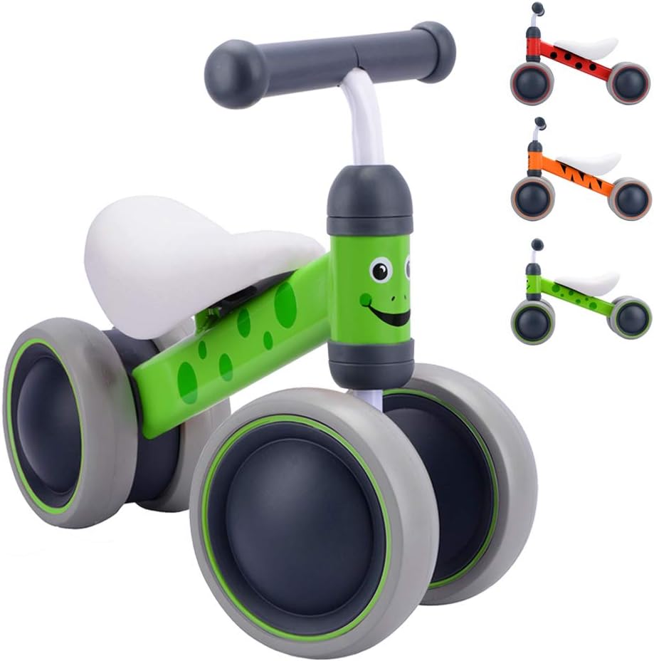 BOLDCUBE My First Bike - Baby Walker Balance Bike With No Pedals - Baby and Toddler Ride On - Trike for Ages 6 - 20 months, 1 - 2 years - Animal Designs & Gift Box (Bertie Frog)