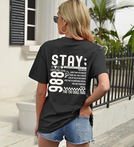 Suicide Awareness for Women: Stay Tomorrow Needs You 988 Suicide Prevention Shirt Mental Health Short Sleeve Tee Top3