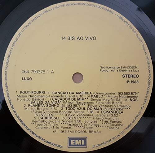 14 Bis - Lp Ao Vivo - 1987