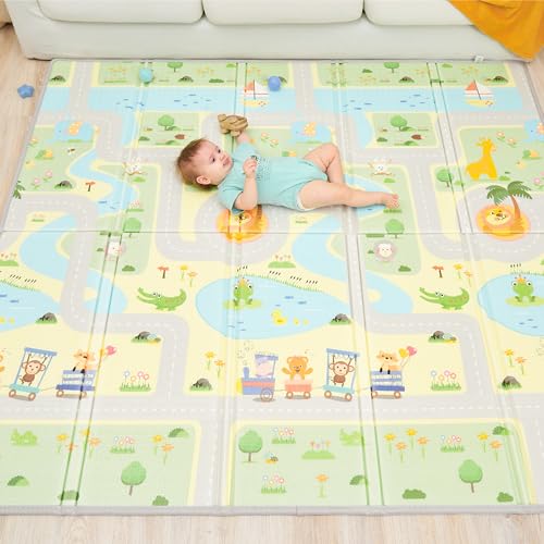 Babymatte Kindermatte Baby Spielmatte 160x180x1cm. Wendefähige und ungiftige Dicke Faltbare...