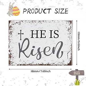 Easter He is Risen Wood Block Sign 5 x 7 Inches Christian Desk Decor Bible Verse Wooden Sign Cross Rustic Religious Tabletop Signs for Home Farmhouse Table Shelf Kitchen Decorations(White Style) Easter He is Risen Wood Block Sign 5 x 7 Inches Christian Desk Decor Bible Verse Wooden Sign Cross Rustic Religious Tabletop Signs for Home Farmhouse Table Shelf Kitchen DecorationsWhite Style