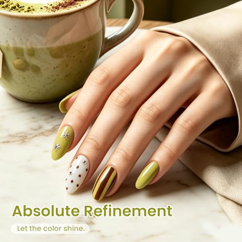 Image of Beetles Green Gel Polish - Pistachio Latte 15ML /0.51Fl Oz, Lime Green Gel Nail Polish, Color-Matched Bottle, Soak-Off UV LED, Long-Lasting Holiday & Fall Nails Art for DIY Beginners & Salon Pros