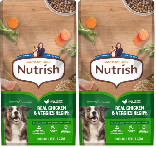 Image of Nutrish Rachael Ray Adult Dry Dog Food Real Chicken & Veggies Recipe, 5 lb. Bag (Pack of 2)