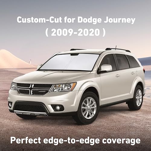 Image of EcoNour Windshield Sunshade Compatible for Dodge Journey 2009-2018 2019 2020, Sun Visor for Front Windshield & Window Sun Shade Cover, UV Heat Blocker & Protector, Car Accessories